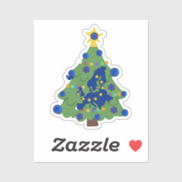 Adesivo Árvore de Natal - Bandeira da União Europeia | Eur