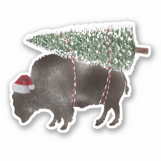 Adesivo Árvore de Natal Buffalo Bison (Frente)