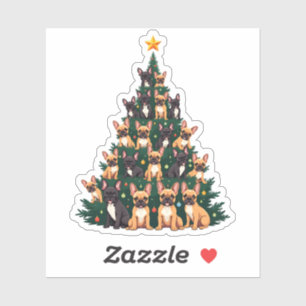 Adesivo Árvore de Natal Com Cães Terrier Gift Xmas