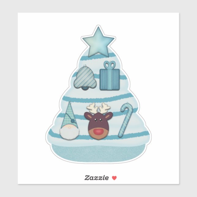 Adesivo Árvore de Natal com ornamentos (Folha)