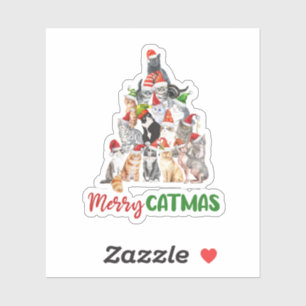 Adesivo Árvore de Natal do Gato Amante do Gato Natal Feria