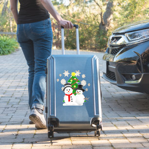 Adesivo Árvore de Natal e Boneco de Neve