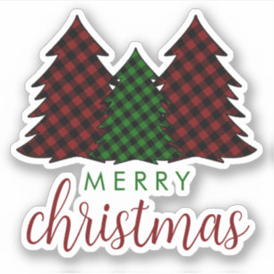 Adesivo Árvore de Natal Feliz da Xadrez de Natal