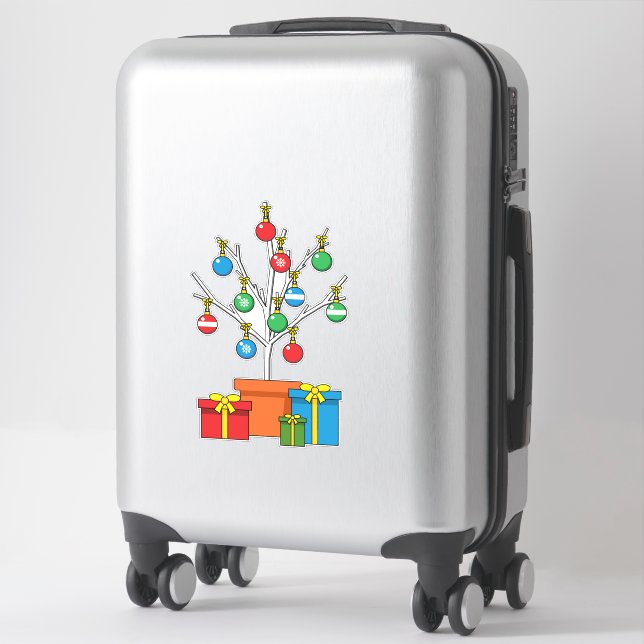 Adesivo Árvore de Natal Mínima com Presentes (Mala)