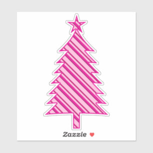 Adesivo Árvore de Natal Striped com doce cor-de-rosa