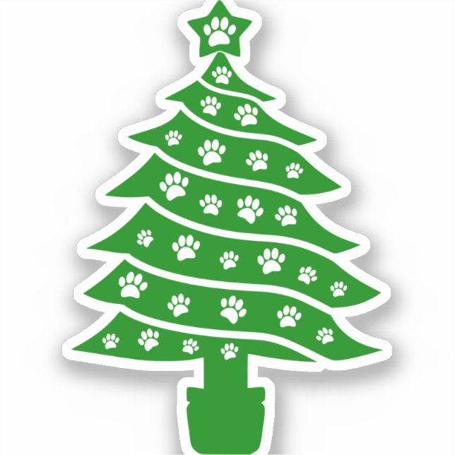 Adesivo Árvore de Natal Verde Imprimida pela Caneta Canina (Frente)
