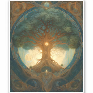 Adesivo Árvore Mágica Da Arte Da Natureza Surreal Da Vida