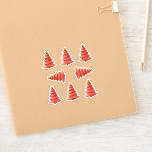 Adesivo Árvores de Natal Vermelhas