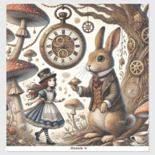 Adesivo As aventuras de Alice no País das Maravilhas Coelh