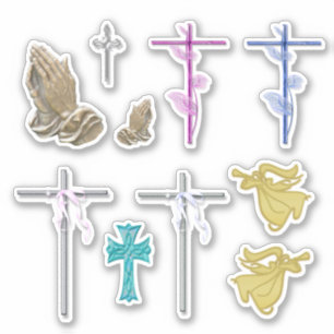 Adesivo As cruzes, os anjos & Praying entregam a igreja