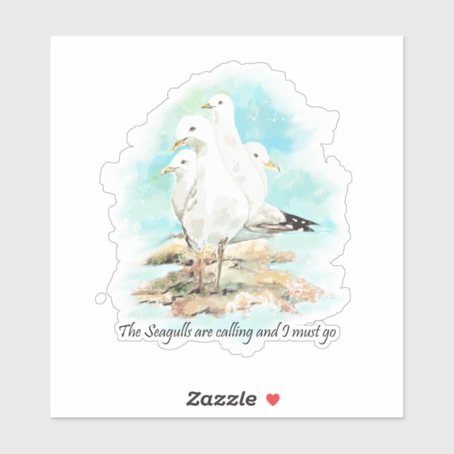 Adesivo As Gaivotas Estão Ligando E Eu Preciso Ir (Folha)