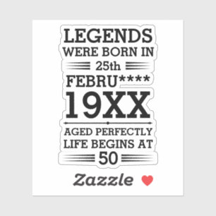 Adesivo As Legendas Personalizadas Eram Nasceres na Idade