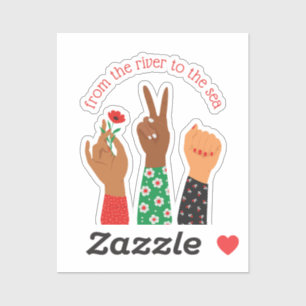 Adesivo As mulheres palestinas apóiam texto personalizado