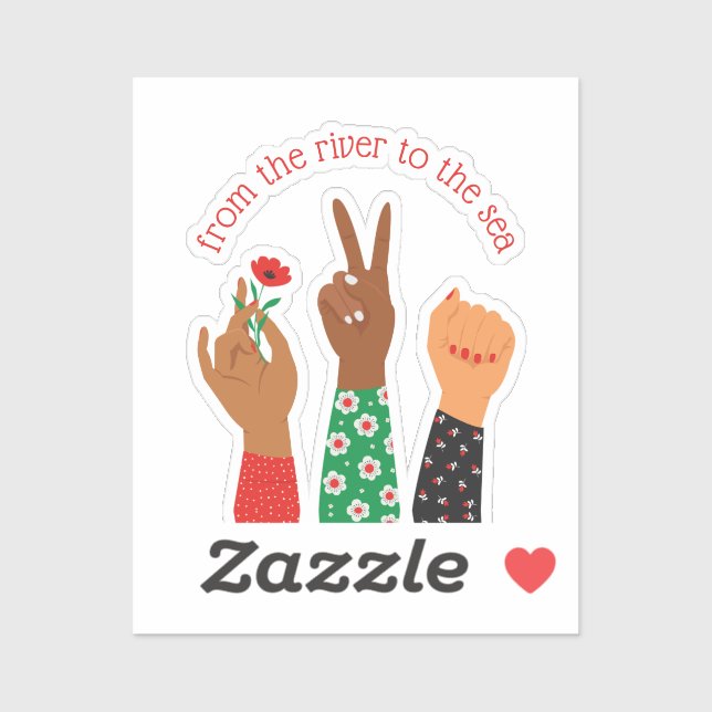 Adesivo As mulheres palestinas apóiam texto personalizado (Folha)