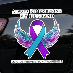 Adesivo Asa de Anjo Memorial de Conscientização do Suicídi