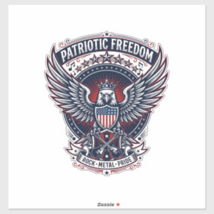 Adesivo Asas de Metal Patriótico Música Patriota Rock Meta