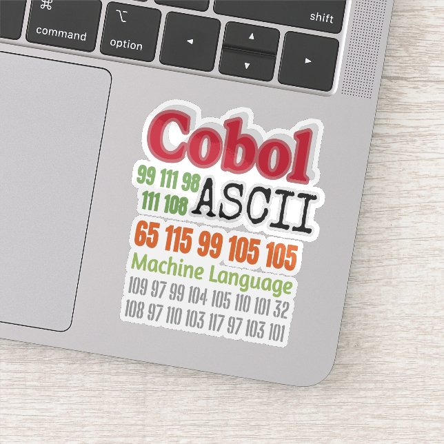 Adesivo Ascii Cobol Programming Machine Language (Detalhe)