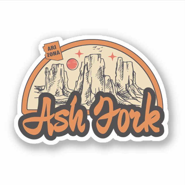 Adesivo Ash Fork, Arizona  (Frente)