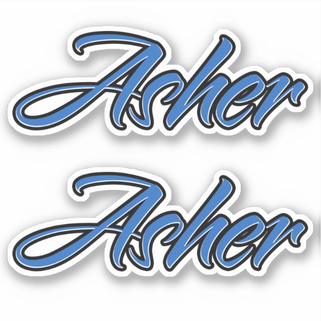 Adesivo Asher Name blue Aufkleber Sticker Stickerset (Frente)