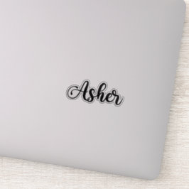 Adesivo Asher Name - Caligrafia manuscrita