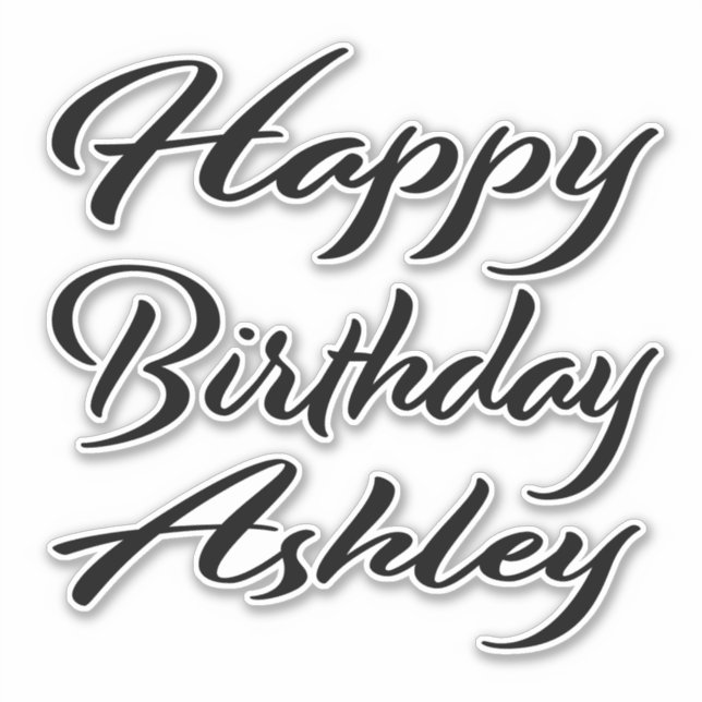 Adesivo Ashley Name Vorname black Sticker Geburtstag (Frente)