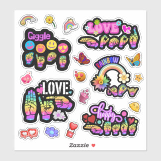 Adesivo ASL Affirmation Stickers – Love, Laugh, Celebrate