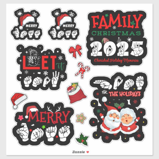 Adesivo ASL Christmas Stickers (Folha)