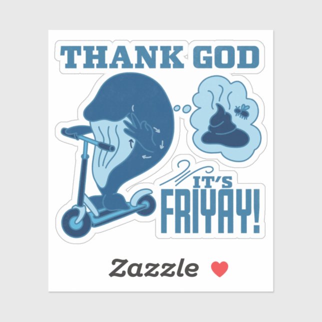 Adesivo ASL Friday Design - Thank God It’s Friyay!  (Folha)