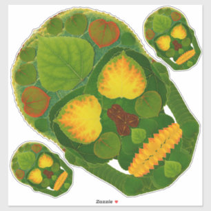 Adesivo Aspen Leaf Skull 9