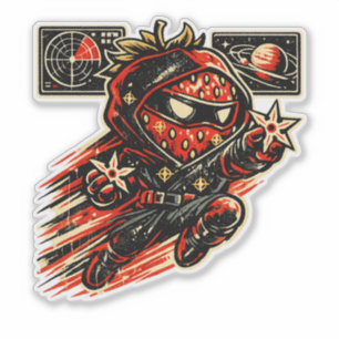 Adesivo Assassino da Estrela Morango — Ninja Espacial Vint
