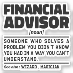 Adesivo Assessor Financeiro Substantivo Finanças Legal Con