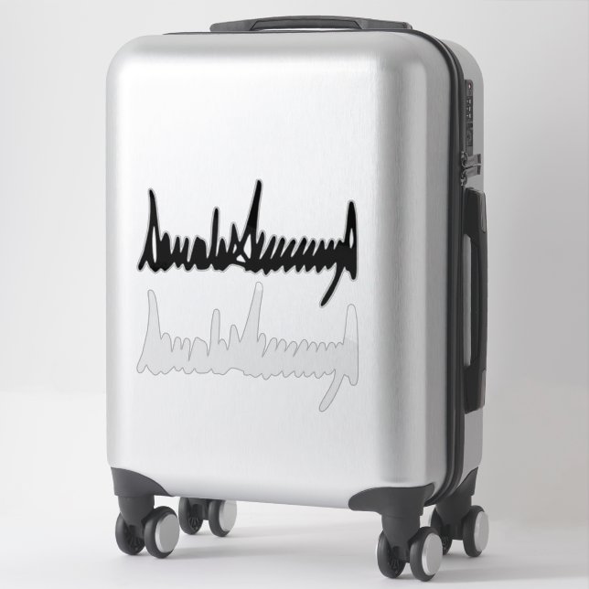 Adesivo Assinatura do Autografo Donald Trump (Mala)