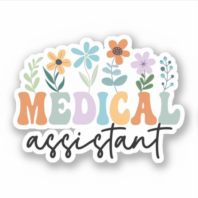 Adesivo Assistente Médico de Flores Selvagens CMA, Assiste (Frente)