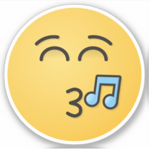 Adesivo Assobiando Face com Olhos Sorrindo