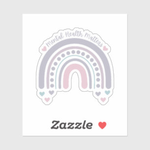 Adesivo Assuntos de Saúde Mental   Cinza Arco-íris frances