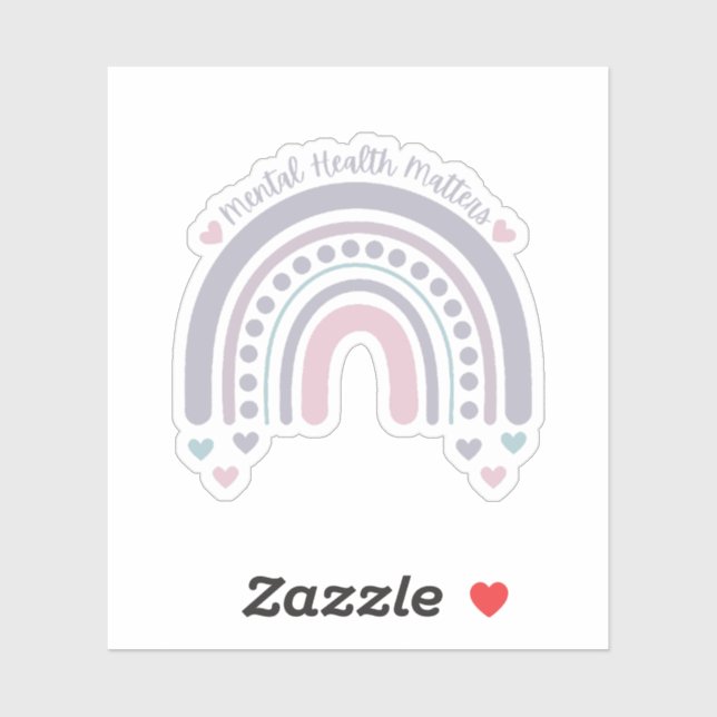 Adesivo Assuntos de Saúde Mental | Cinza Arco-íris frances (Folha)