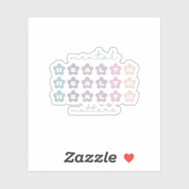 Adesivo Assuntos de Saúde Mental | Flores Retro Cinzas Fra