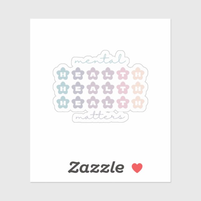 Adesivo Assuntos de Saúde Mental | Flores Retro Cinzas Fra (Folha)