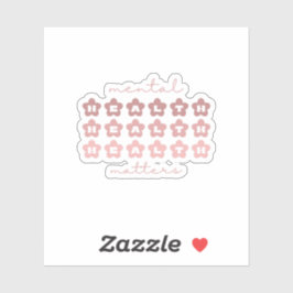 Adesivo Assuntos de Saúde Mental | Flores Retro Rosa Claro