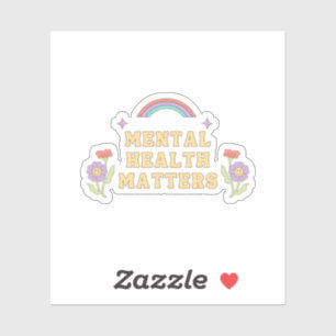 Adesivo Assuntos de Saúde Mental   Groovy Rainbow Peach Ca