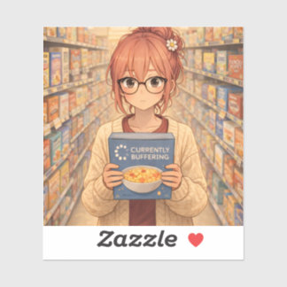 Adesivo Aster™ Currently Buffering Die-Cut Sticker Cute Ae