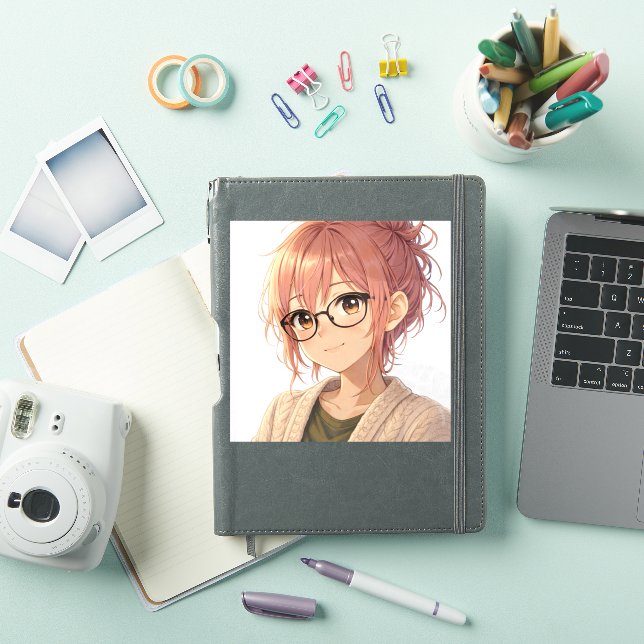 Adesivo Aster™ Cute Aesthetic Girl Custom-Cut Vinyl Sticke (Capa para iPad)