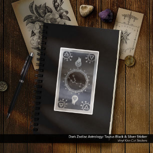 Adesivo Astrologia Zodiaca Escura: Taurus Black & Silver
