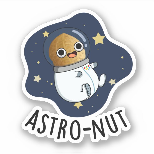 Adesivo Astronauta Astronauta Engraçado de Noz Astro (Frente)