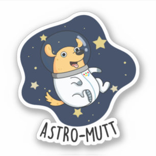 Adesivo Astronauta de Cão Engraçado Astromutt