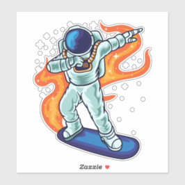 Adesivo Astronauta de skate flutuante