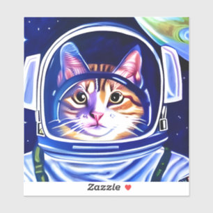 Adesivo Astronauta Gato no Espaço