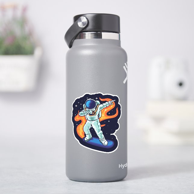 Adesivo Astronauta no skateboard de 4" Kiss Cortar vinil S (HidroFlask)