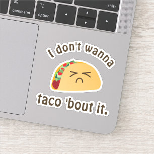 Adesivo Ataque do Taco engraçado 'ele jogo de palavra dos