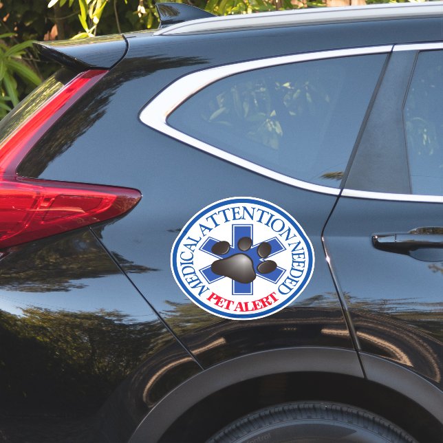 Adesivo Atenção Médica de Alerta Pet Necessária (Lado do carro)